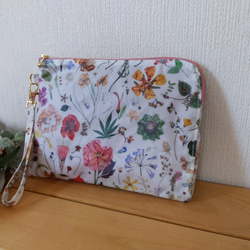 ふわふわミモザ刺繍のボックスポーチ▽リネン ポーチ Szal 通販