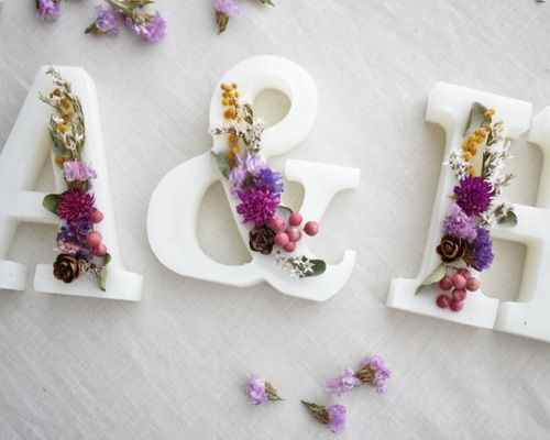 お花文字*アルファベット*セミオーダーボタニカルイニシャルオブジェ