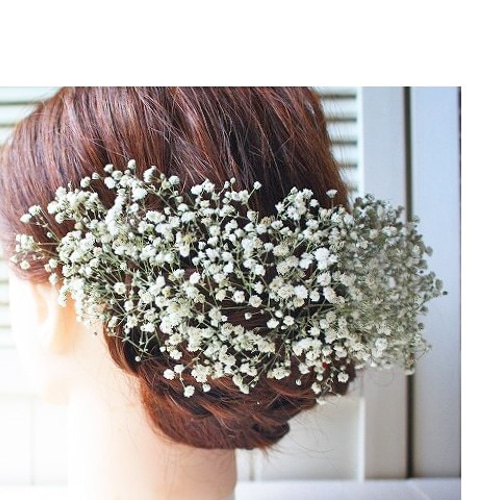 かすみ草髪飾り(ドライフラワー)❁*·⑅ ヘッドドレス かすみ草髪飾り(ドライフラワー)❁*·⑅ ヘッドドレス