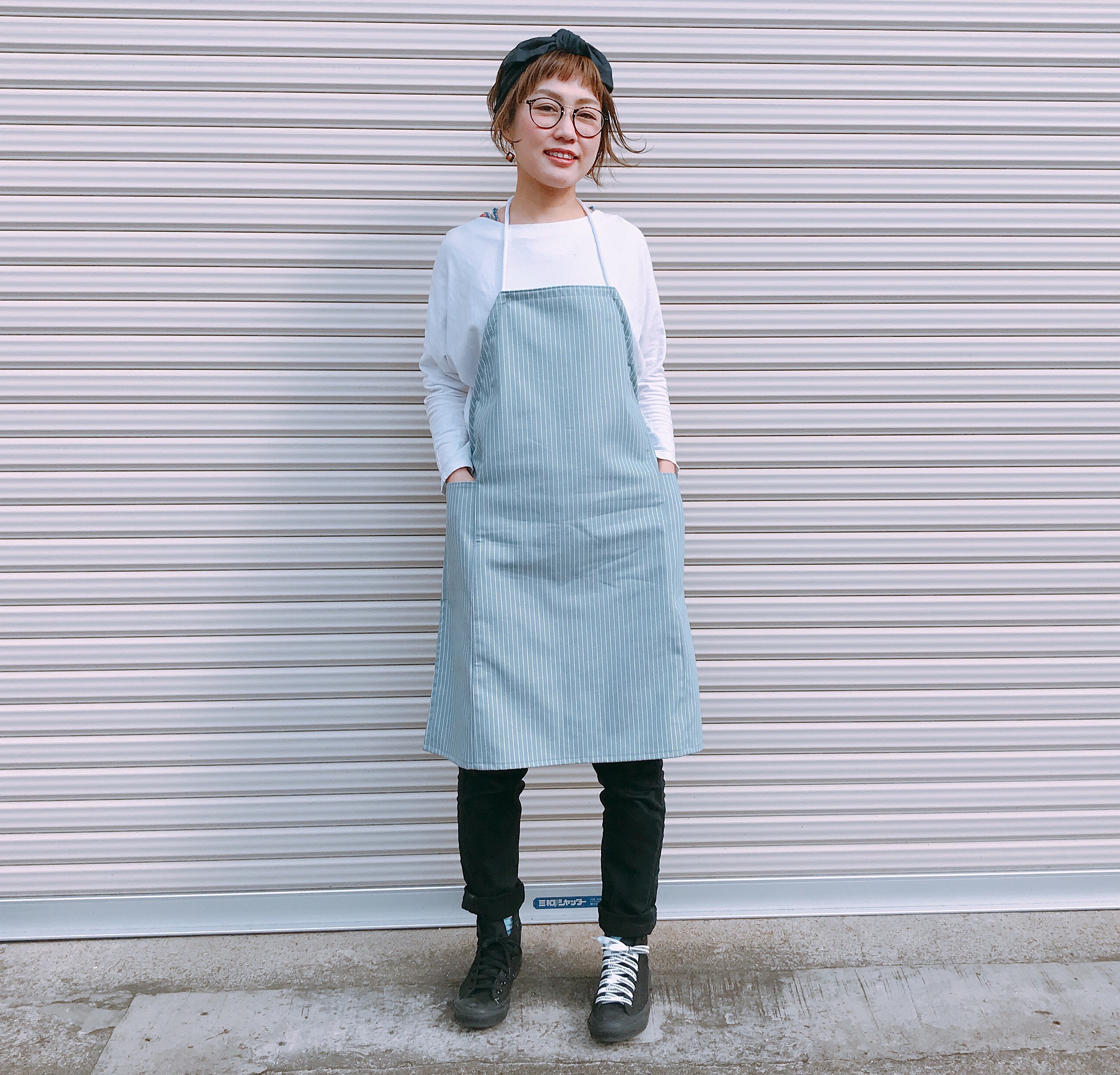 【未使用、 水通しのみ】TAKIMAKI ORGANIC エプロンサックスブルー 新色】TAKIMAKI ORIGINAL ORGANIC APRON / SAX BLUE