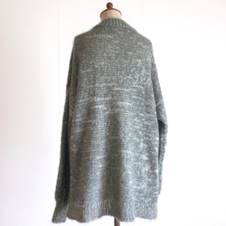 ヘザーグレーのモヘアロングセーター　グレーモヘアと白糸ミックス 7枚目の画像