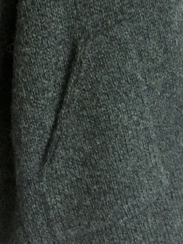 ゆったり暖か　ミックス糸のハーフコート　ウール100％　アーバン シック　藍鼠系色 6枚目の画像
