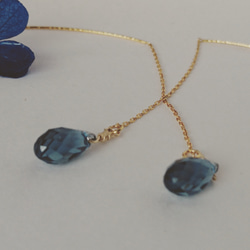 denim blue pierced earrings 1枚目の画像
