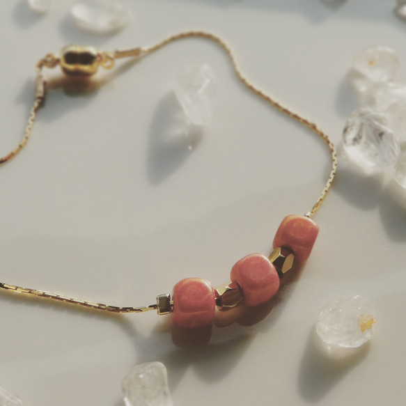 【  合金鍍金 】lovely  Czech beads  bracelet 2枚目の画像