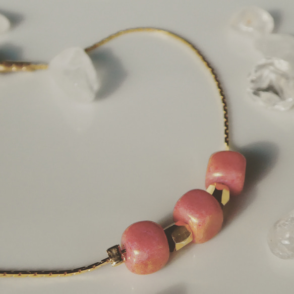 【  合金鍍金 】lovely  Czech beads  bracelet 3枚目の画像