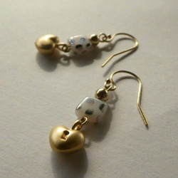 【  14kgf 】Spotted garden eel  pierced earrings 4枚目の画像