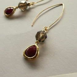 【 14kgf  】 autumn  colors  pierced earrings 2枚目の画像