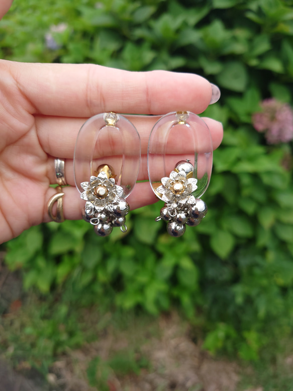 シルバーピアス じゃらじゃらピアス 大ぶりピアス ピアス（その他