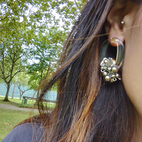 シルバーピアス じゃらじゃらピアス 大ぶりピアス ピアス（その他