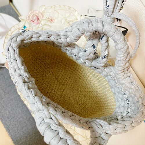 再再再再販】ズパゲッティ☆麻ひもマルシェ(Mサイズ) かごバッグ  