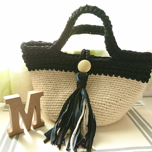 再再販】ズパゲッティ☆麻ひもマルシェ(Lサイズ) かごバッグ MAHINIST 