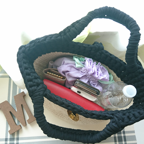 再再販】ズパゲッティ☆麻ひもマルシェ(Lサイズ) かごバッグ MAHINIST 