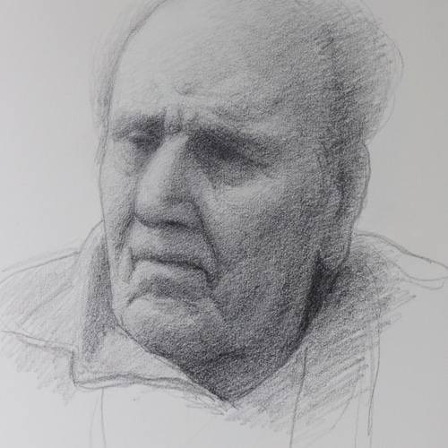 タイトル：「顔」鉛筆デッサン （肖像画オーダー可） 絵画 梅崎幸吉