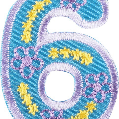 6 数字ワッペン 入園入学 ハンドメイド アップリケ 可愛い おしゃれ