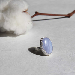 〈再販〉【blue lace agate】silver925・シルバーリング（受注生産：1号～29号） 3枚目の画像