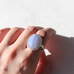 〈再販〉【blue lace agate】silver925・シルバーリング（受注生産：1号～29号） 5枚目の画像