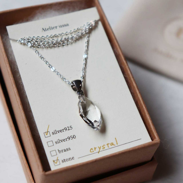【crystal necklace】silver925・long necklace 1枚目の画像