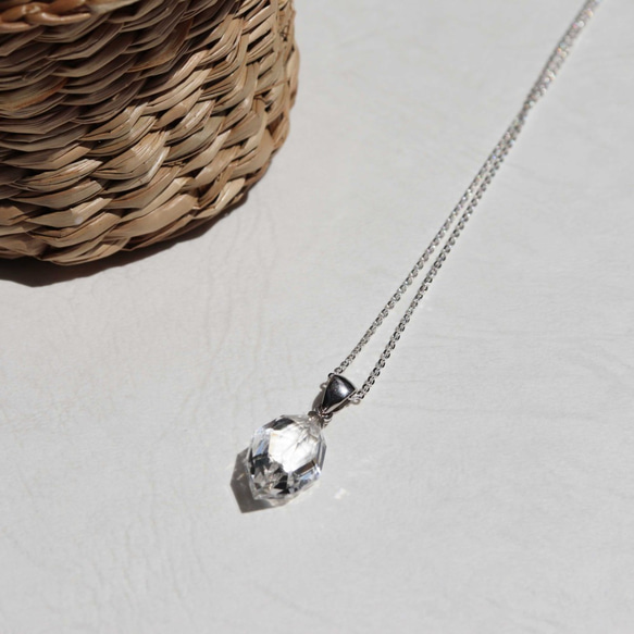 【crystal necklace】silver925・long necklace 2枚目の画像