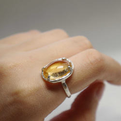 〈1点もの〉【melted with】シトリン（citrine）・silver925・ring（13号） 3枚目の画像