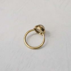 【cabochon ring】ルチルクォーツ10㎜・真鍮（brass）・天然石（12号） 4枚目の画像