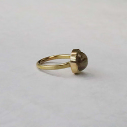 【cabochon ring】ルチルクォーツ10㎜・真鍮（brass）・天然石（12号） 6枚目の画像