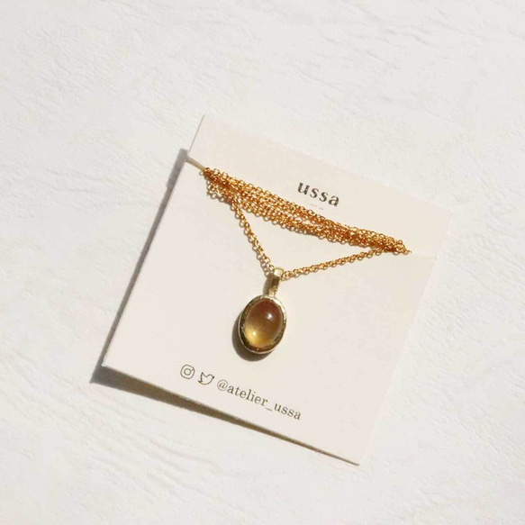 【Dans le soleil】brass(真鍮)・necklace・citrine 1枚目の画像