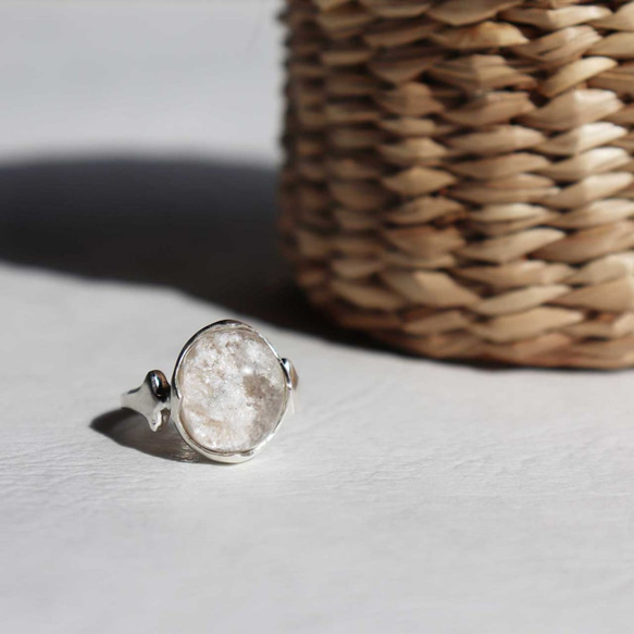 〈1点もの〉【Garden quartz】ホワイトガーデンクォーツ・silver925・ring（12号） 2枚目の画像