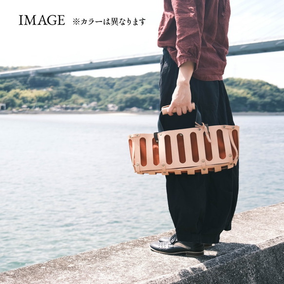 【受注製作・翌月末発送】革×帆布ハンドバッグ／BARCHETTA〈 Brown × Orange 〉 4枚目の画像