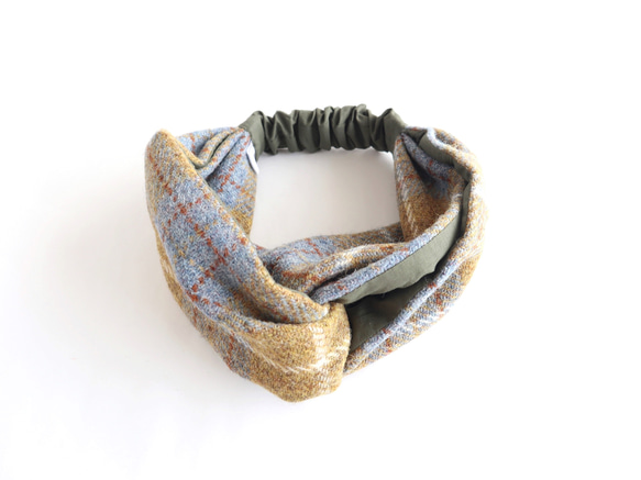 Harris Tweed（亮綠色）髮帶<hairband141> 第2張的照片