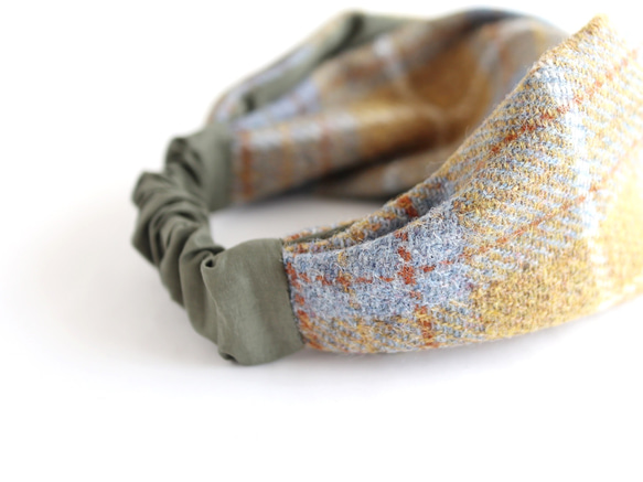 Harris Tweed（亮綠色）髮帶<hairband141> 第7張的照片