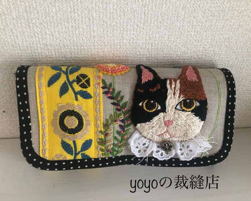楽天市場】【スーパーSALE開催中】 財布 長財布 伸び猫 刺繍