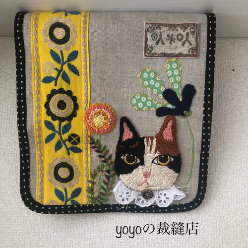 猫刺しゅう長財布 長財布 yoyoの裁縫店 通販 9327033｜Creema