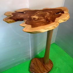 天然木　カイズカイブキ輪切り　サイドテーブル　手造り　一点物 1枚目の画像