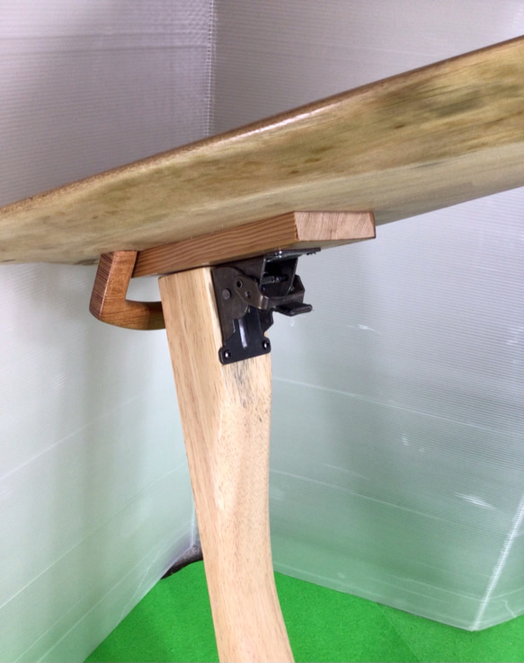 天然木　クスノキ　折り畳み式　サイドテーブル　一点物　手造り 10枚目の画像