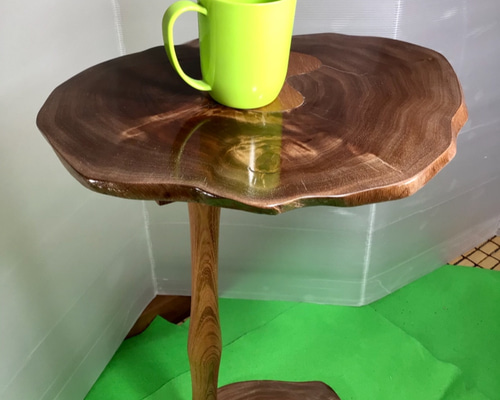 天然木 テリハボク サイドテーブル 一点物 手造り その他インテリア