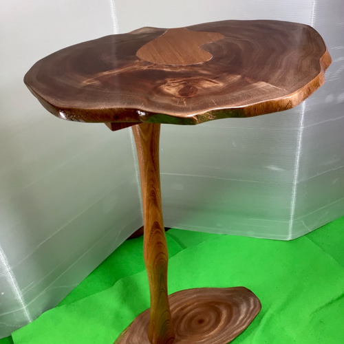 天然木 テリハボク サイドテーブル 一点物 手造り その他インテリア