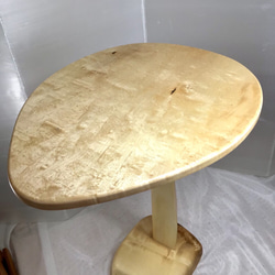天然木　カエデ　楓　玉杢　折り畳み　サイドテーブル　一点物　手造り 2枚目の画像