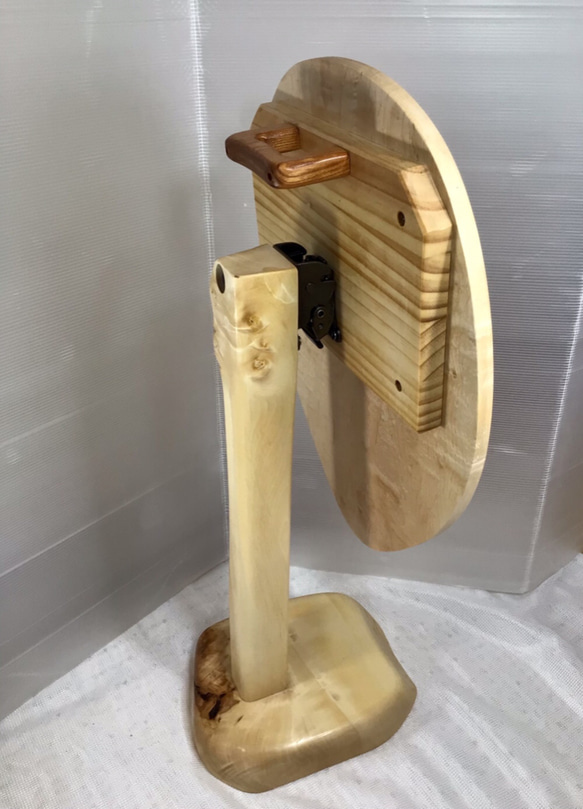 天然木　カエデ　楓　玉杢　折り畳み　サイドテーブル　一点物　手造り 4枚目の画像