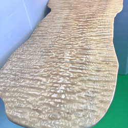 天然木　タモ玉杢　サイドテーブル　折り畳み式　一点物　手造り 2枚目の画像