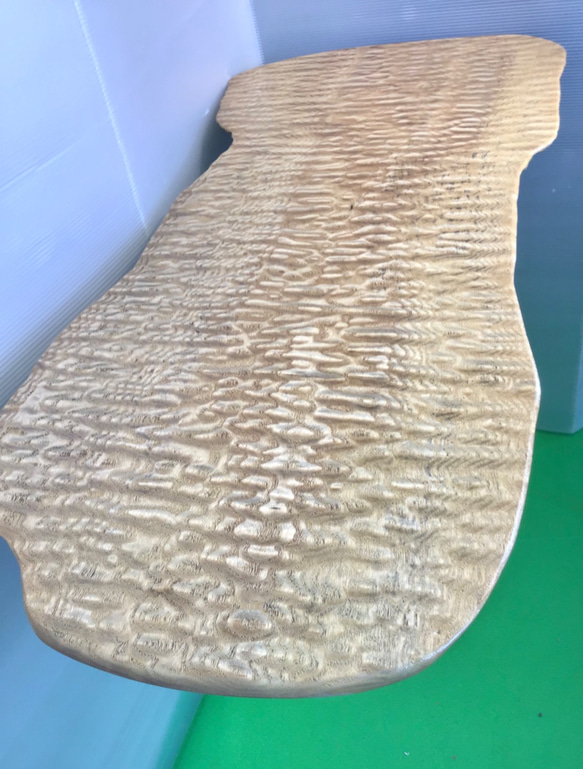 天然木　タモ玉杢　サイドテーブル　折り畳み式　一点物　手造り 2枚目の画像
