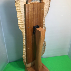天然木　タモ玉杢　サイドテーブル　折り畳み式　一点物　手造り 3枚目の画像
