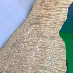 天然木　タモ玉杢　サイドテーブル　折り畳み式　一点物　手造り 4枚目の画像