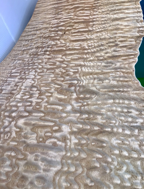 天然木　タモ玉杢　サイドテーブル　折り畳み式　一点物　手造り 7枚目の画像