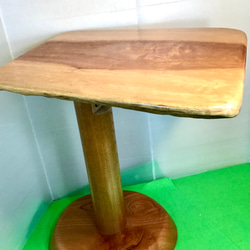 天然木　かつら折り畳みサイドテーブル　一点物　手造り 3枚目の画像