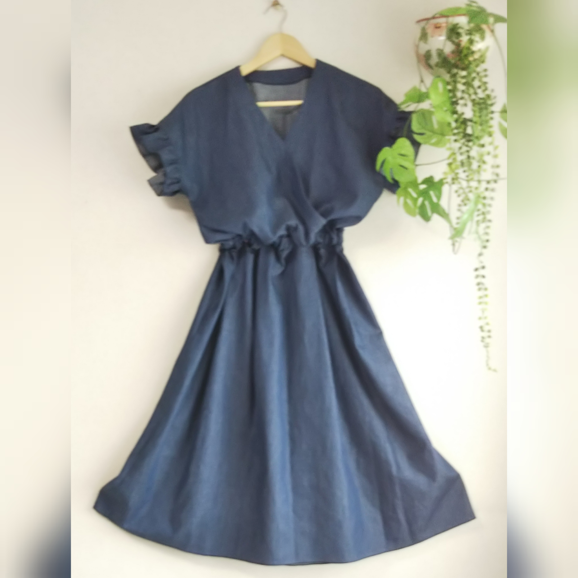 岡山デニム カシュクールワンピース