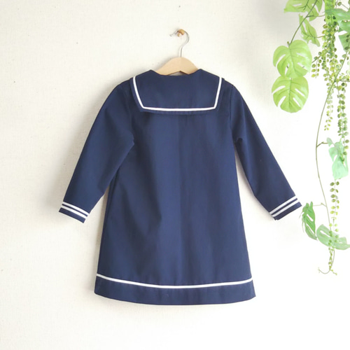 CELINE セーラー襟 ニットワンピース 80 入園 セリーヌ セーラー服 制服 ニット ワンピース レトロ - メルカリ