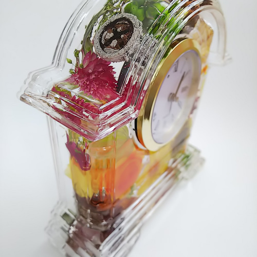 522花時計ハーバリウム置き時計花束贈呈記念日卒業式新生活結婚式母の