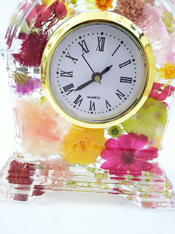 532花時計ハーバリウム時計花束贈呈記念日結婚式母の日敬老の日誕生日プレゼントプリザーブドフラワーギフト 4枚目の画像