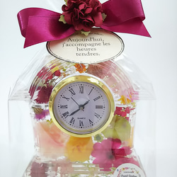 532花時計ハーバリウム時計花束贈呈記念日結婚式母の日敬老の日誕生日プレゼントプリザーブドフラワーギフト 7枚目の画像