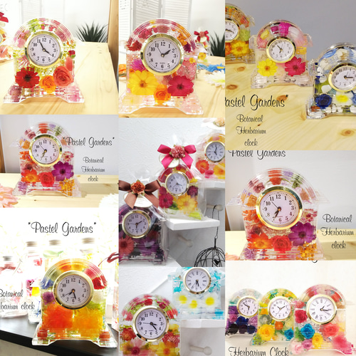 手作りキット〙ハーバリウムクロックキットおうちでつくろう花